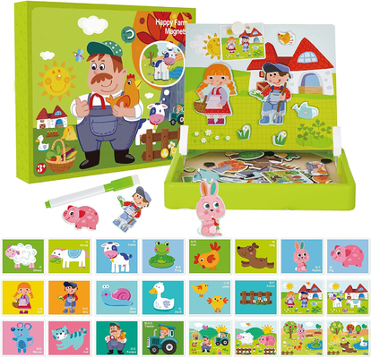 İyi bir fiyat. Özel Çocuk Ahşap Mıknatıs Puzzle 4 Yaşındaki Çocuklar İçin Öğrenme Oyuncakları 65 adet çevrimiçi